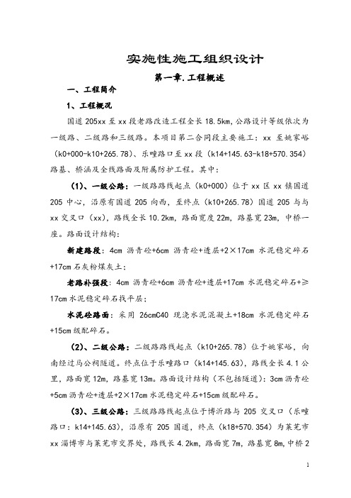 国道205白某段老路改造工程施工组织设计