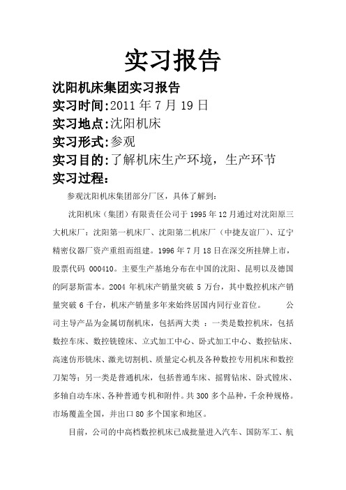 沈阳机床可口可乐假期实践报告