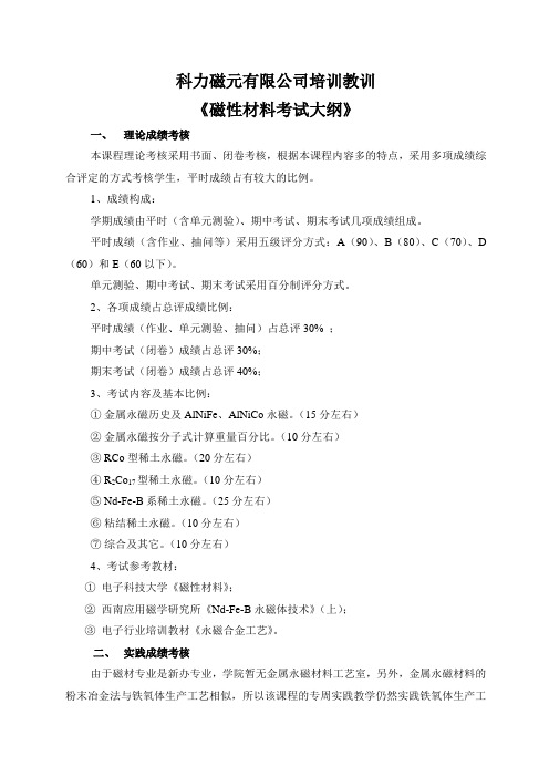 科力磁元有限有限公司磁性材料培训教材