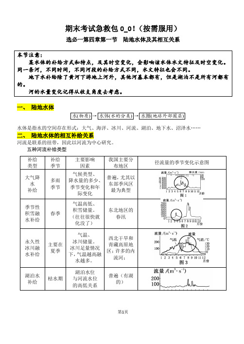 陆地水体及其相互关系知识 高中地理人教版(2019)选择性必修一