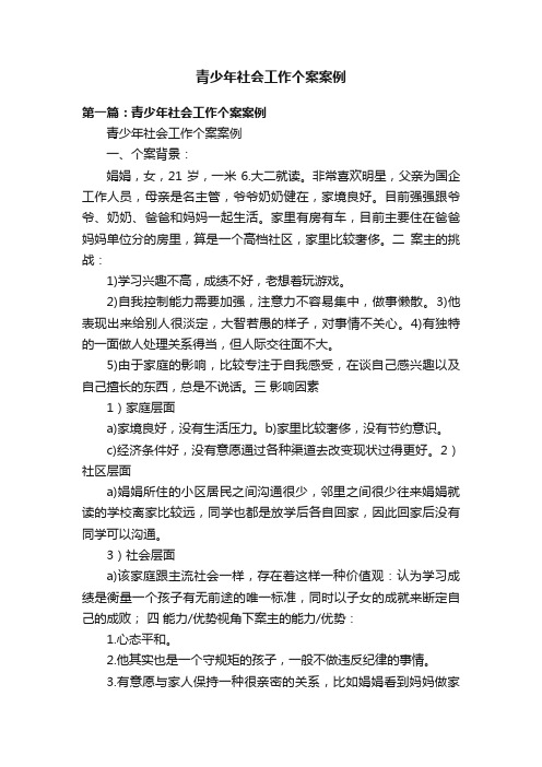 青少年社会工作个案案例