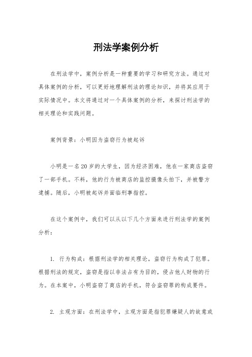 刑法学案例分析