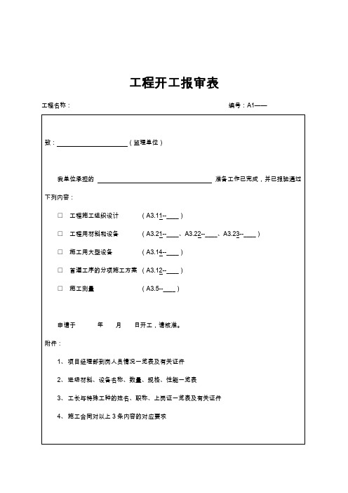 工程监理-工程A类监理报审表大全19页