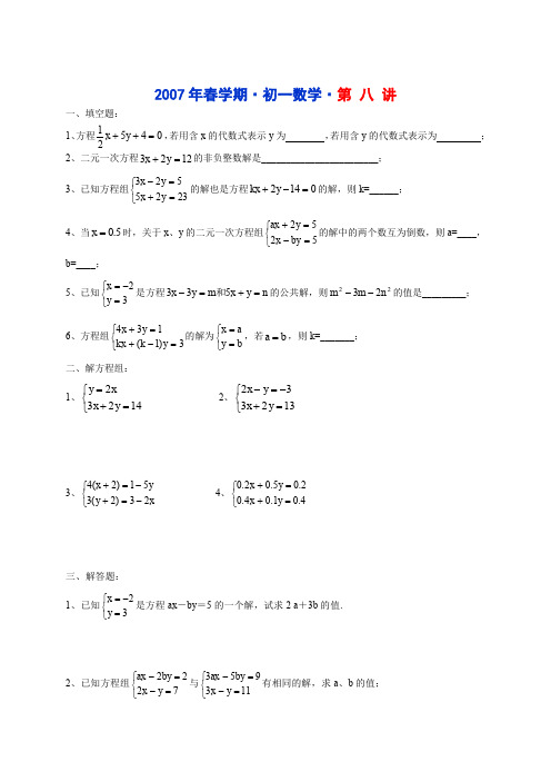 2007年春学期初一数学第8讲.doc