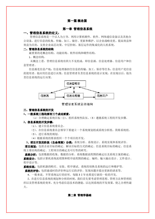 管理信息系统知识点