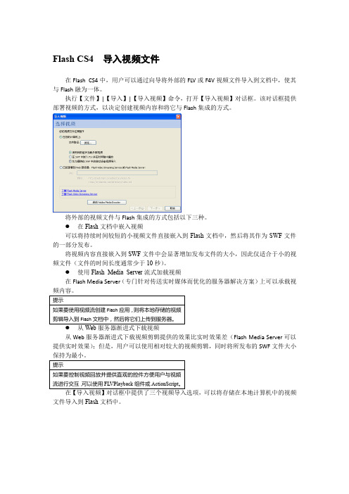 Flash CS4  导入视频文件