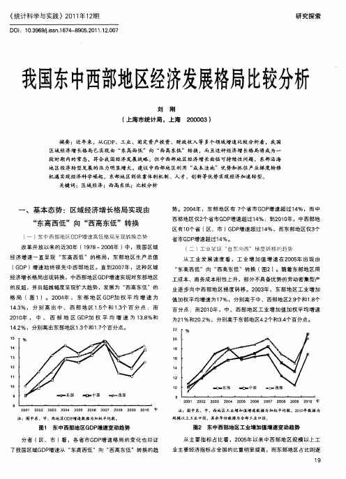 我国东中西部地区经济发展格局比较分析