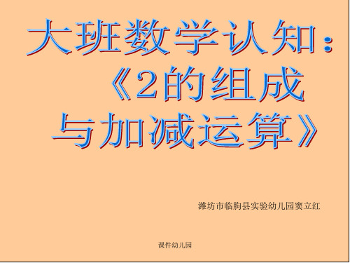 幼儿园：大班数学2的形成与加减运算课件