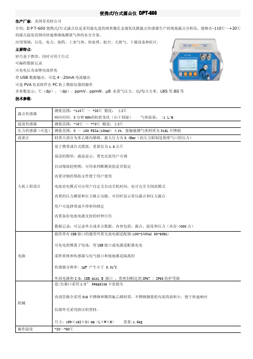 便携式露点仪 DPT-600