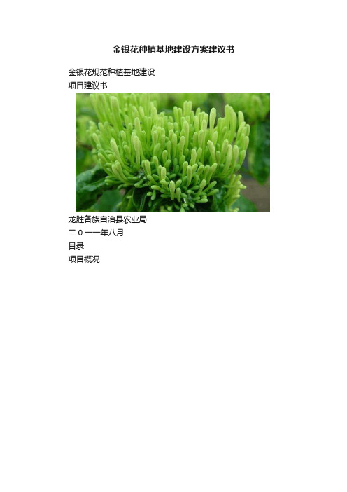 金银花种植基地建设方案建议书