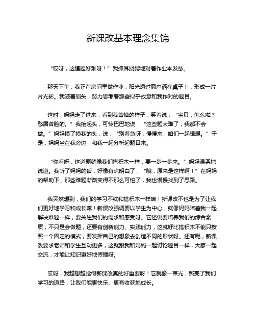 新课改基本理念集锦