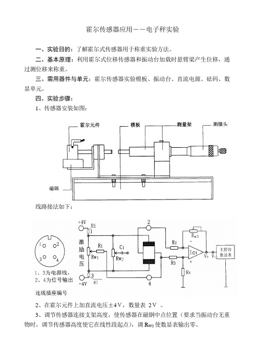 霍尔传感器应用――电子秤实验.