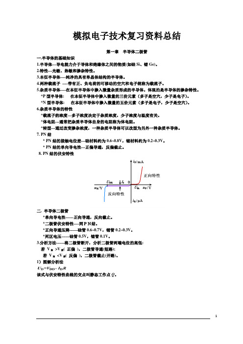 (完整版)模拟电子技术基础知识点总结