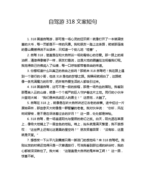 自驾游318文案短句