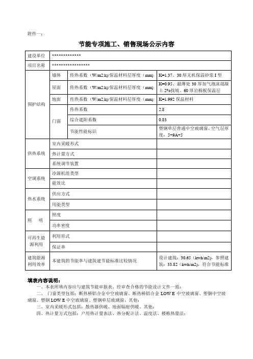 节能项目公示牌附件一