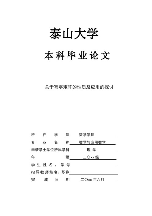 应用数学本科毕业论文设计word毕业论文