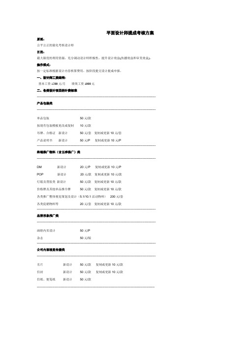 平面设计师提成考核方案