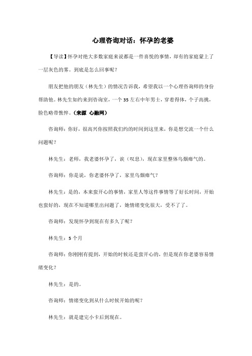 心理咨询对话：怀孕的老婆