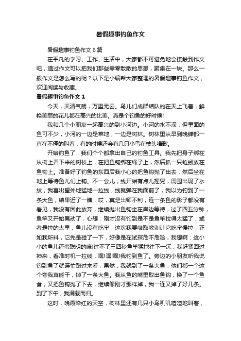 暑假趣事钓鱼作文6篇