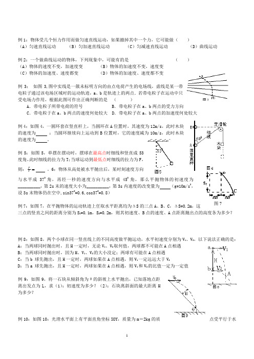 曲线运动例题