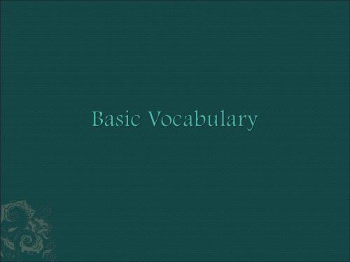 Basic Vocabulary (2)基础词汇解读