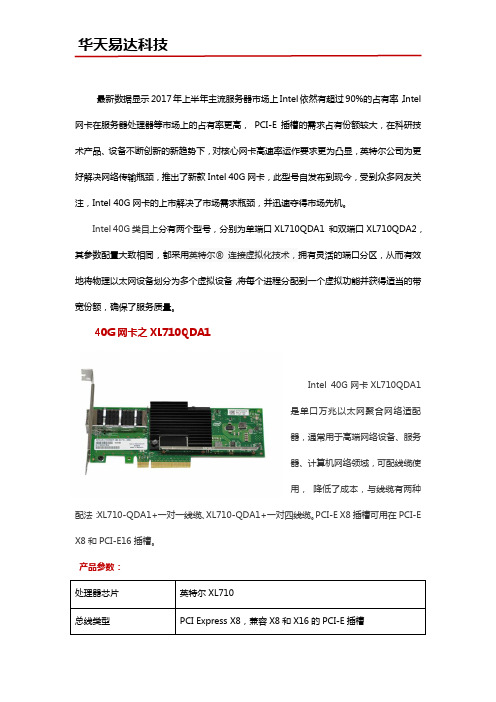 英特尔40G网卡产品综合介绍