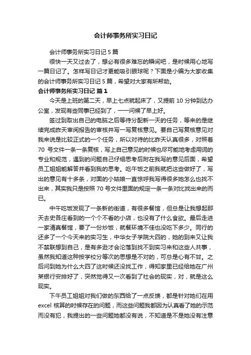 会计师事务所实习日记5篇