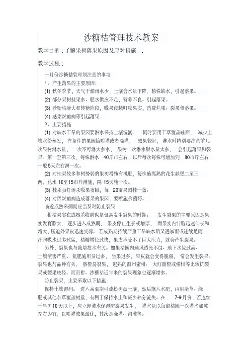 沙糖桔管理技术