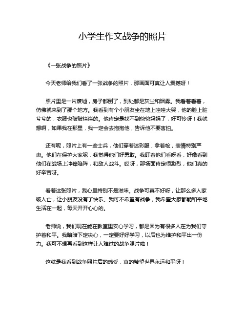 小学生作文战争的照片