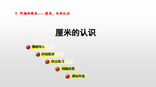 青岛版一年级数学下册课件第8单元厘米、米的认识