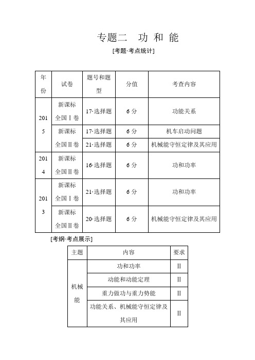 2016届高考物理第二轮知识点复习教学案1