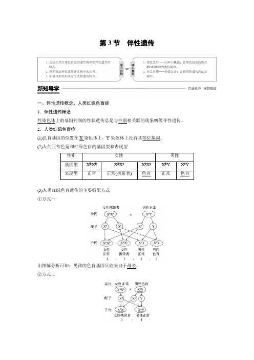 高中生物人教版必修2第2章 第3节伴性遗传 学案