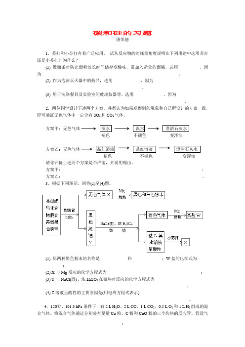 碳和硅的习题