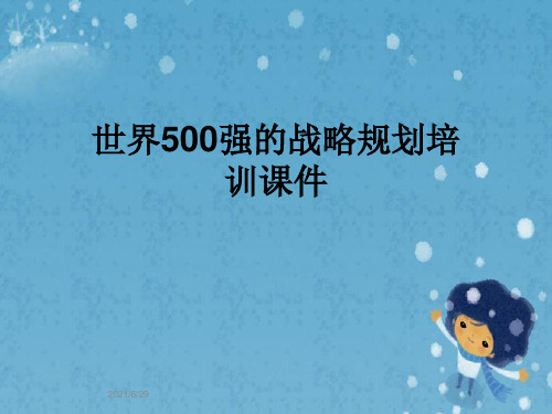 世界500强的战略规划培训课件