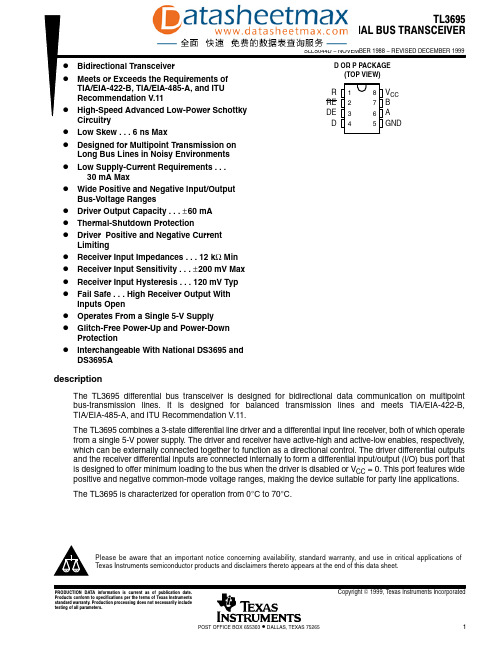 IC datasheet pdf-TL3695,pdf(Differential Bus Transceiver)