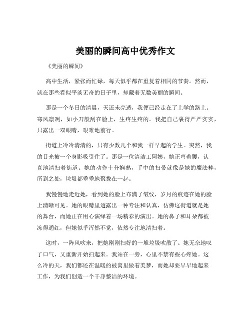 美丽的瞬间高中优秀作文