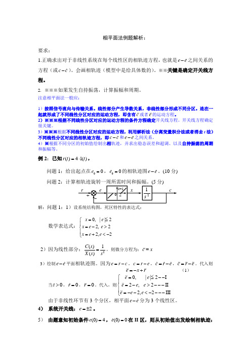 哈工程自动控制原理课件相平面法例题解析