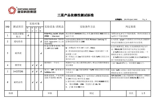 三星产品信赖性测试标准