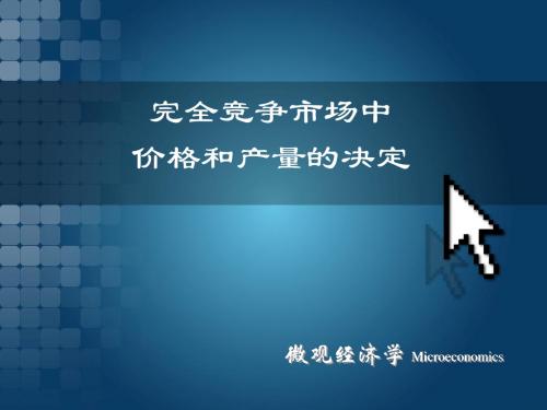 6完全竞争市场中价格和产量的决定