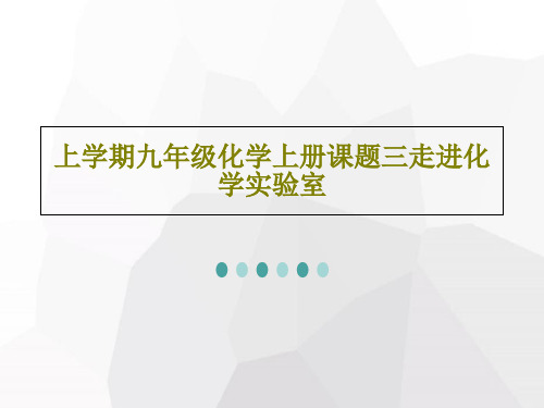 上学期九年级化学上册课题三走进化学实验室33页PPT