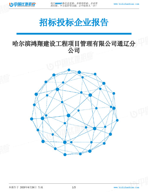 哈尔滨鸿翔建设工程项目管理有限公司通辽分公司-招投标数据分析报告