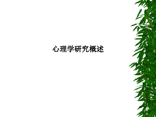 心理学研究概述PPT课件