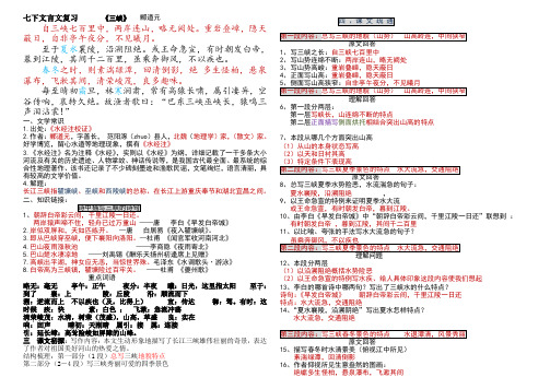 部编版语文八上《三峡》知识点汇总