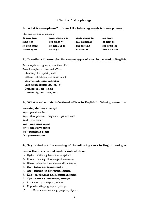 Chapter 3 Morphology