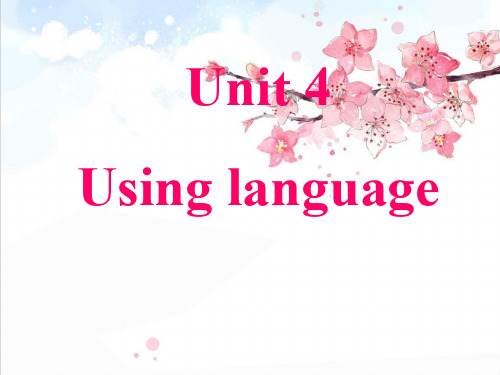 人教版英语高一必修一unit4 using language精品PPT课件