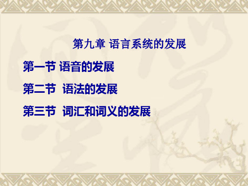 第九章语言系统的演变
