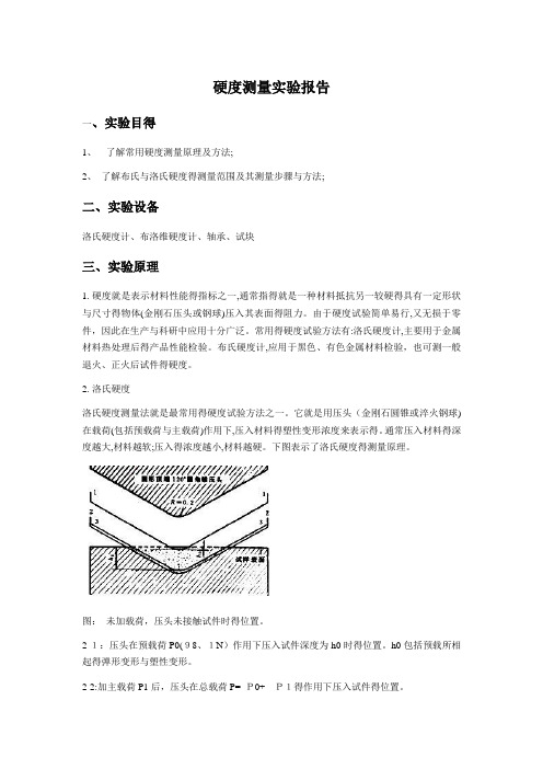 硬度测量实验报告