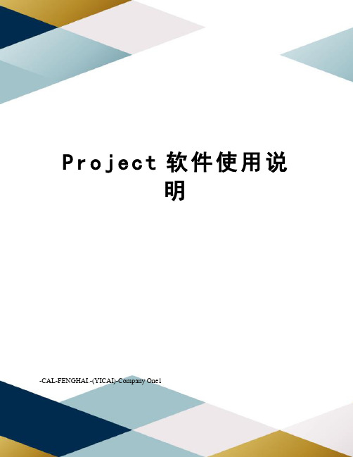 Project软件使用说明