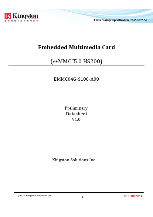 KSI_eMMC5.0_HS200_Datasheet_11.5x13_V1.0_4GB_A08 _General