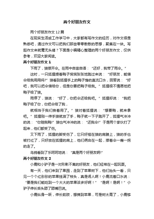 两个好朋友作文12篇